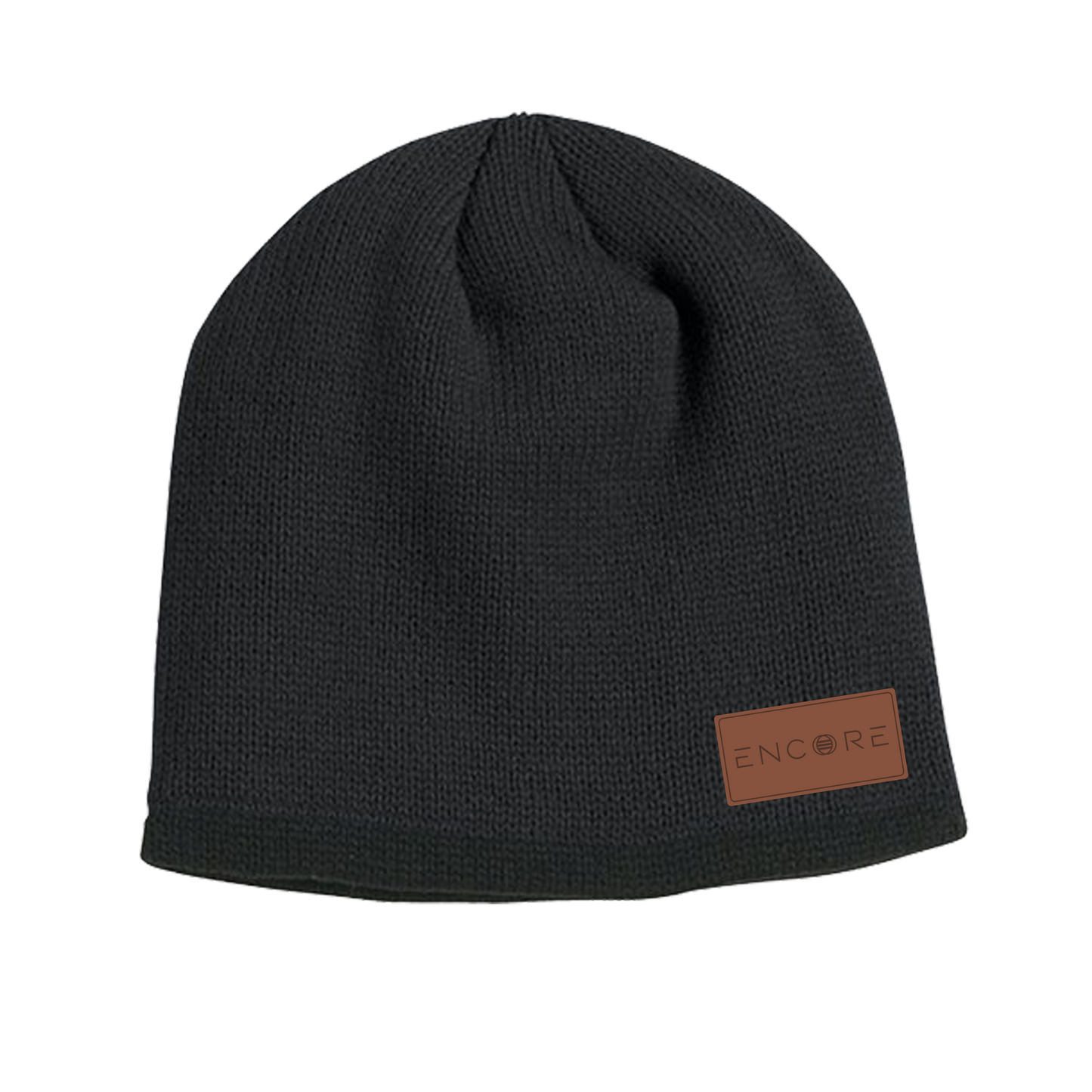 Encore Leather Patch Beanie